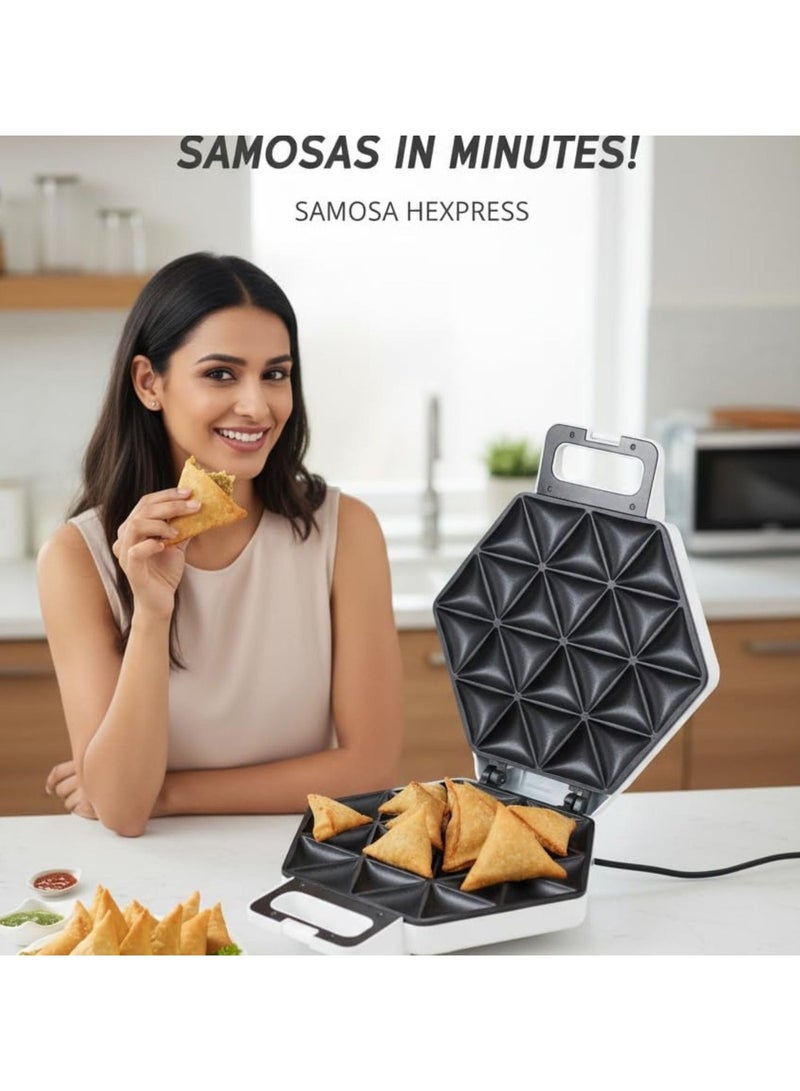 NOVA Electric Mini Samosa Maker 1400W, 24-Piece Non-Stick Plates, Cool Touch Handle, Low-Fat Cooking, Stainless Steel Design, Power & Ready Indicator Lights, Quick Homemade Snacks - Image 5